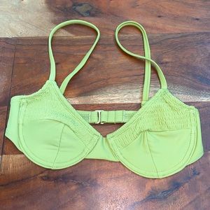 Light green scrunchy bikini top